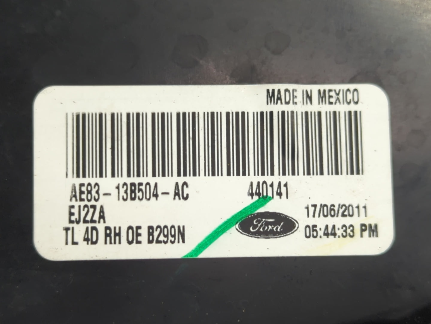 2011-2013 Ford Fiesta Tail Light Assembly Passenger Right OEM P/N:AE83-13B504-AC Fits Fits 2011 2012 2013 OEM Used Auto Part