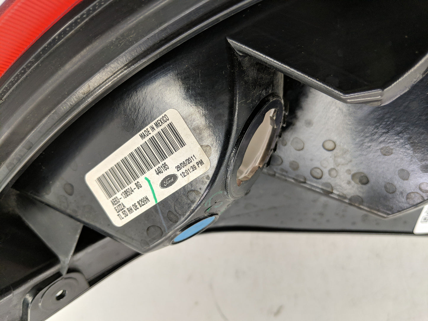 2011-2013 Ford Fiesta Tail Light Assembly Passenger Right OEM P/N:AE83-13B504-BG Fits Fits 2011 2012 2013 OEM Used Auto Part