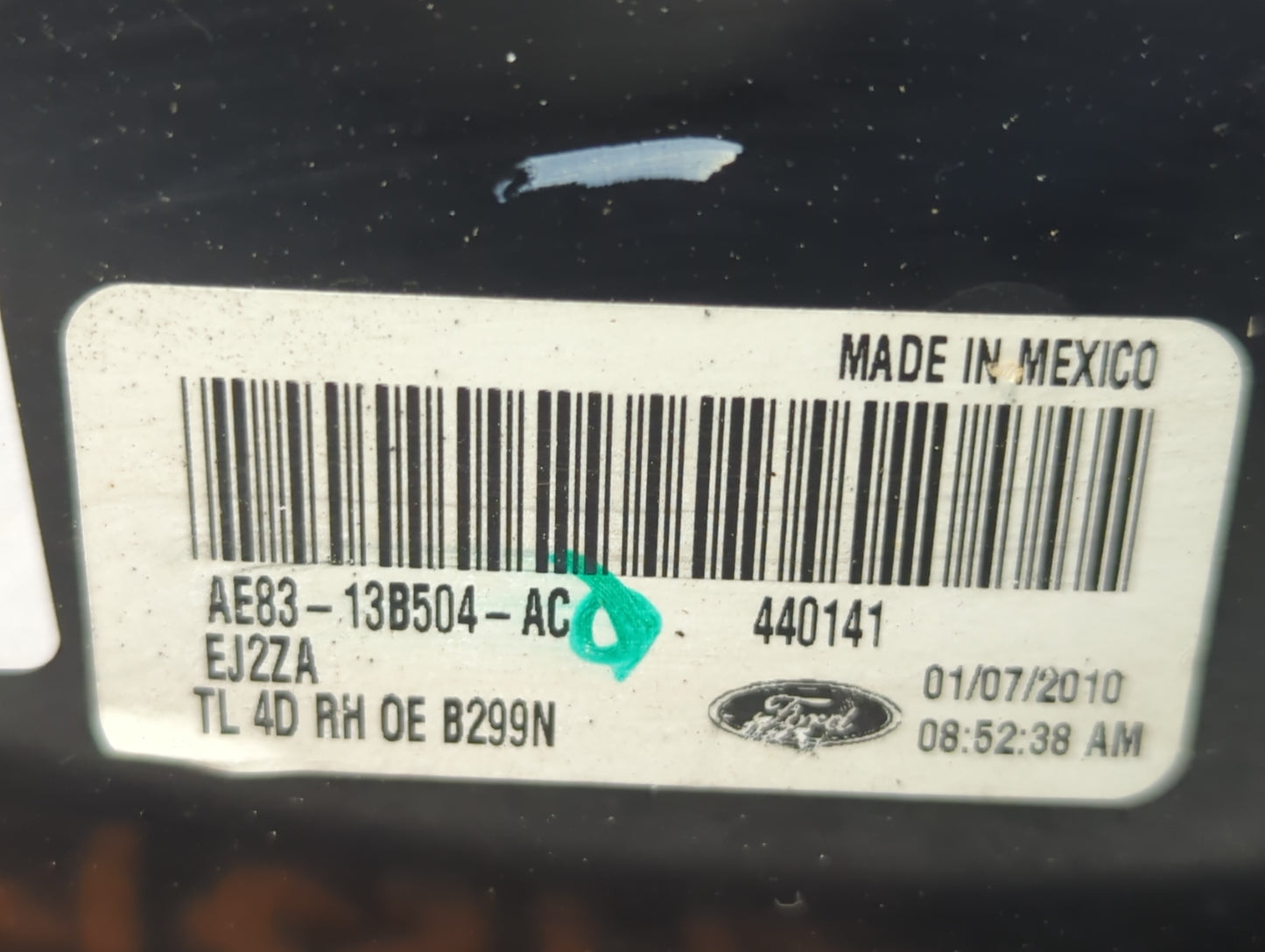 2011-2013 Ford Fiesta Tail Light Assembly Passenger Right OEM P/N:AE83-13B504-AC Fits Fits 2011 2012 2013 OEM Used Auto Part