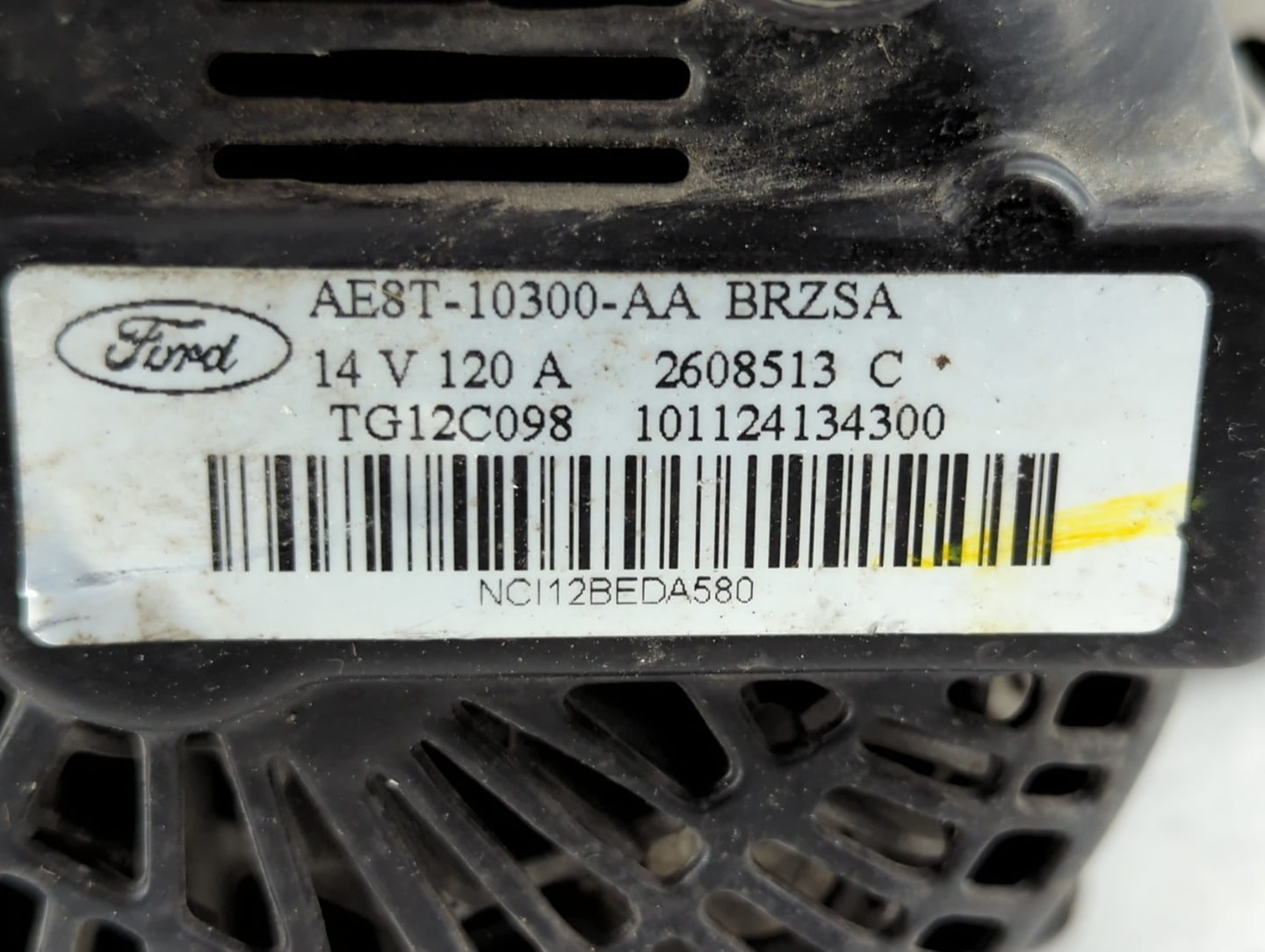 2011-2019 Ford Fiesta Alternator Replacement Generator Charging Assembly Engine OEM P/N:AE8T-10300-AA Fits OEM Used Auto Par