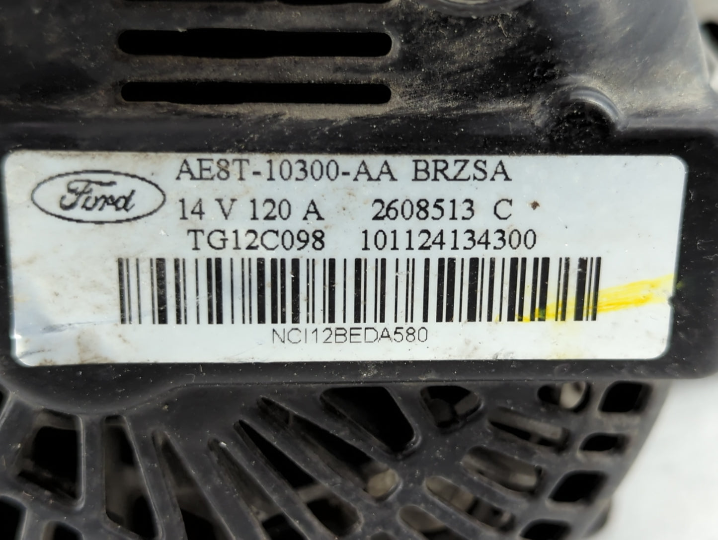 2011-2019 Ford Fiesta Alternator Replacement Generator Charging Assembly Engine OEM P/N:AE8T-10300-AA Fits OEM Used Auto Par