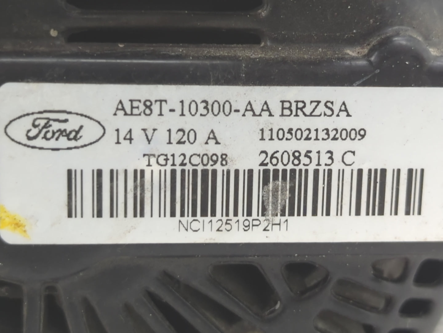 2011-2019 Ford Fiesta Alternator Replacement Generator Charging Assembly Engine OEM P/N:2608513 C AE8T-10300-AA Fits OEM Use