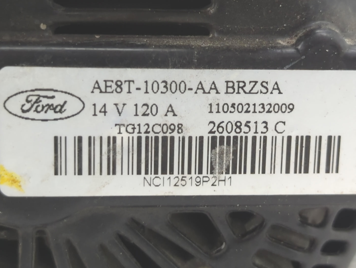 2011-2019 Ford Fiesta Alternator Replacement Generator Charging Assembly Engine OEM P/N:2608513 C AE8T-10300-AA Fits OEM Use