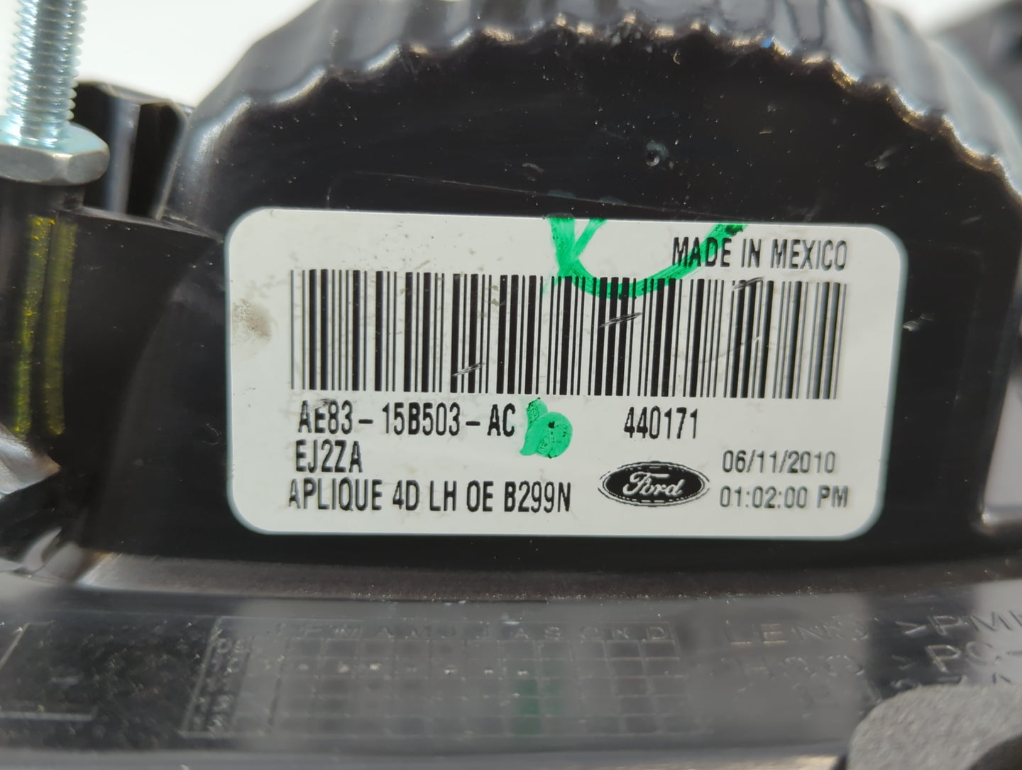 2011-2013 Ford Fiesta Tail Light Assembly Driver Left OEM P/N:AE83-15B503-AC Fits Fits 2011 2012 2013 OEM Used Auto Parts - 