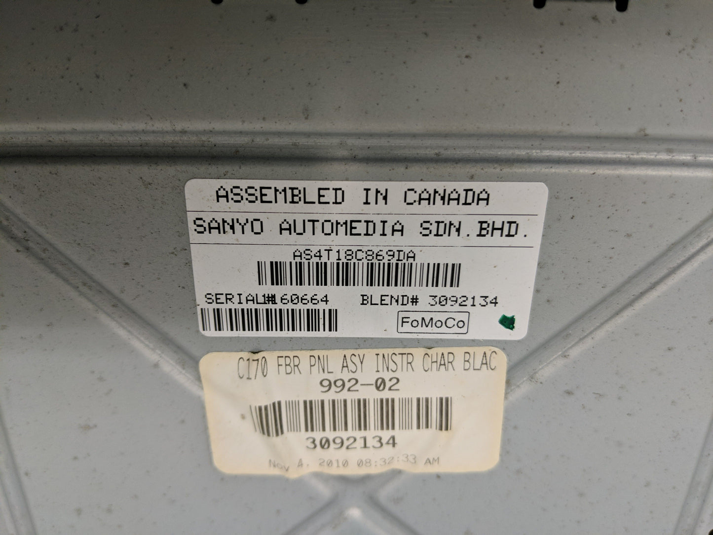 2010-2011 Ford Focus Radio AM FM Cd Player Receiver Replacement P/N:AS4T18C869DA Fits Fits 2010 2011 OEM Used Auto Parts - O