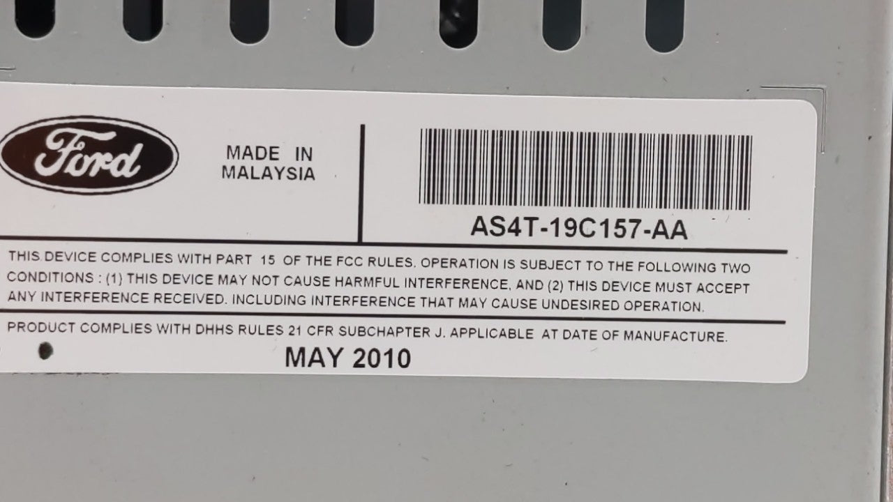 2010-2011 Ford Focus Radio AM FM Cd Player Receiver Replacement P/N:AS4T-19C157-AA Fits Fits 2010 2011 OEM Used Auto Parts -