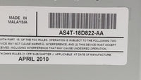 2010-2011 Ford Focus Radio AM FM Cd Player Receiver Replacement P/N:AS4T-18D822-AA Fits Fits 2010 2011 OEM Used Auto Parts -