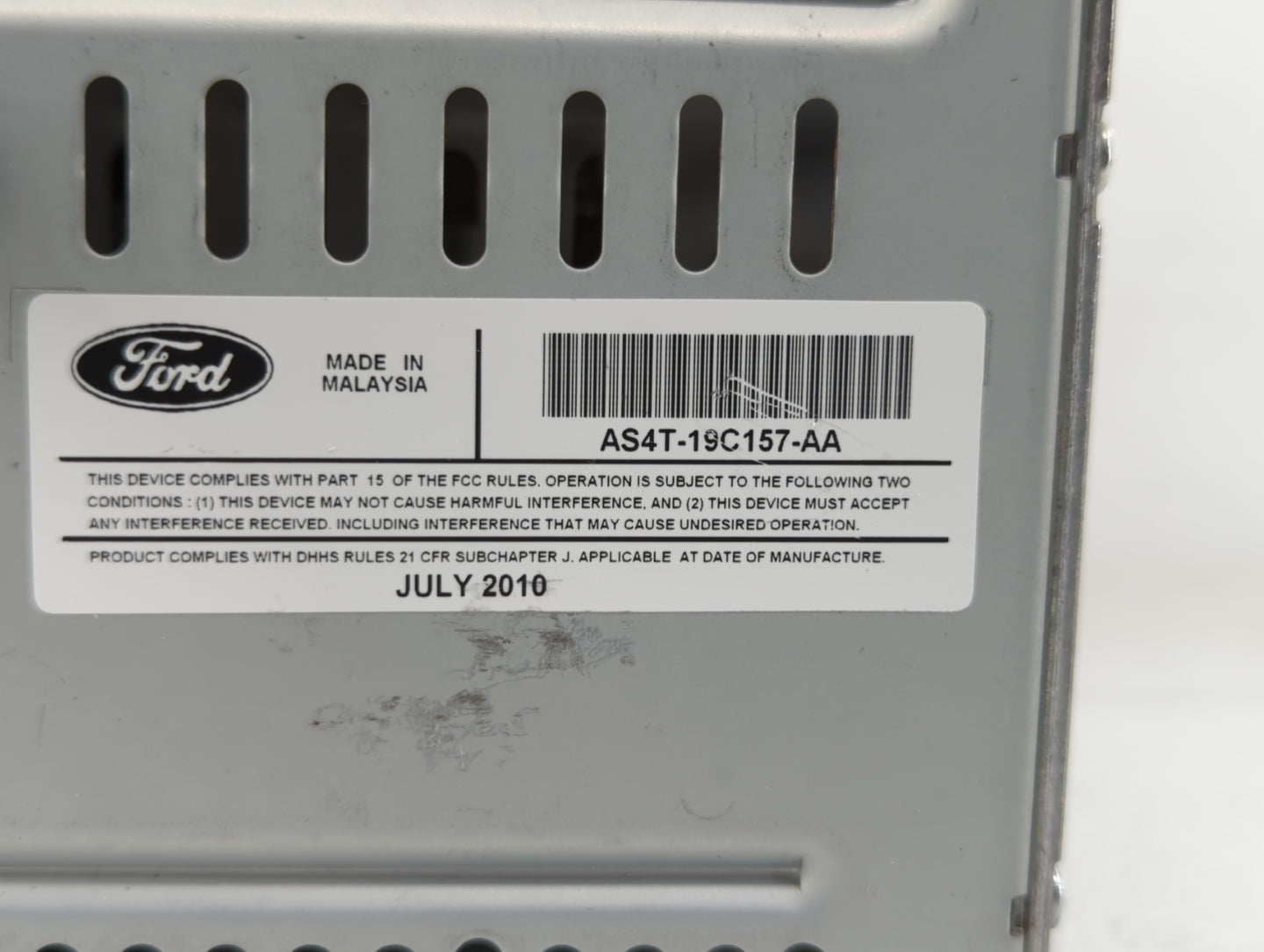 2010-2011 Ford Focus Radio AM FM Cd Player Receiver Replacement P/N:AS4T-19C157-AA Fits Fits 2010 2011 OEM Used Auto Parts -