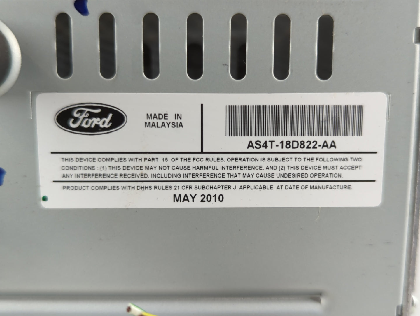 2010-2011 Ford Focus Radio AM FM Cd Player Receiver Replacement P/N:AS4T-18D822-AA Fits Fits 2010 2011 OEM Used Auto Parts -