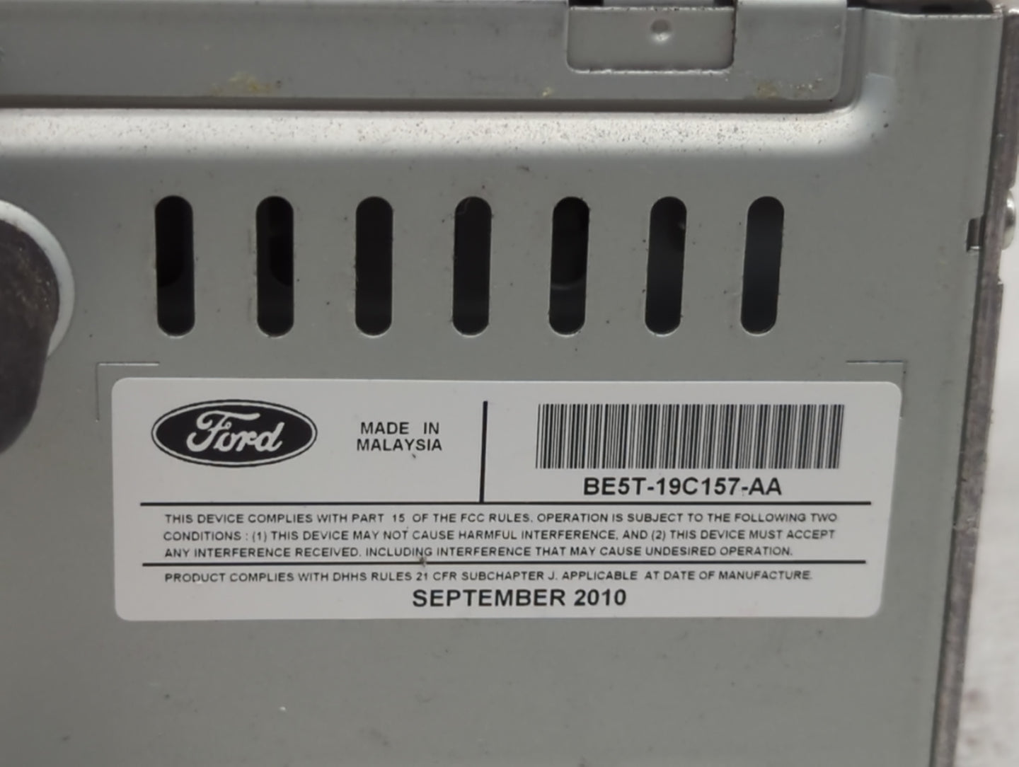 2011-2012 Ford Fusion Radio AM FM Cd Player Receiver Replacement P/N:BE5T-19C157-AA Fits Fits 2011 2012 OEM Used Auto Parts 
