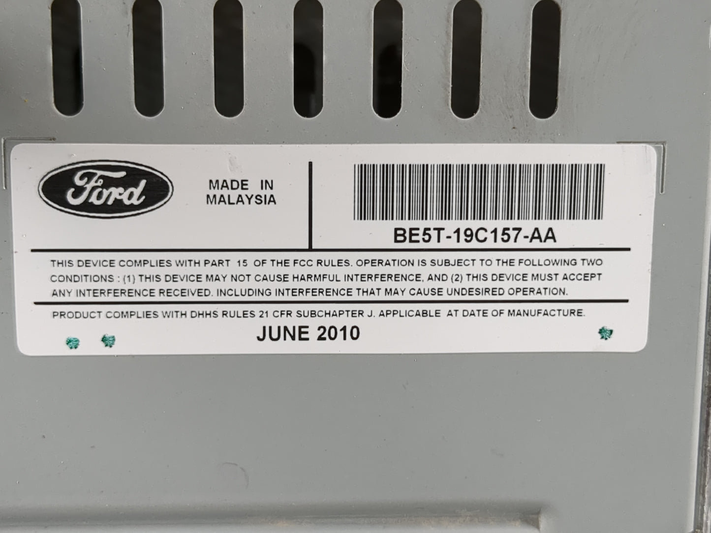 2010-2012 Ford Fusion Radio AM FM Cd Player Receiver Replacement P/N:BE5T-19C157-AA Fits Fits 2010 2011 2012 OEM Used Auto P