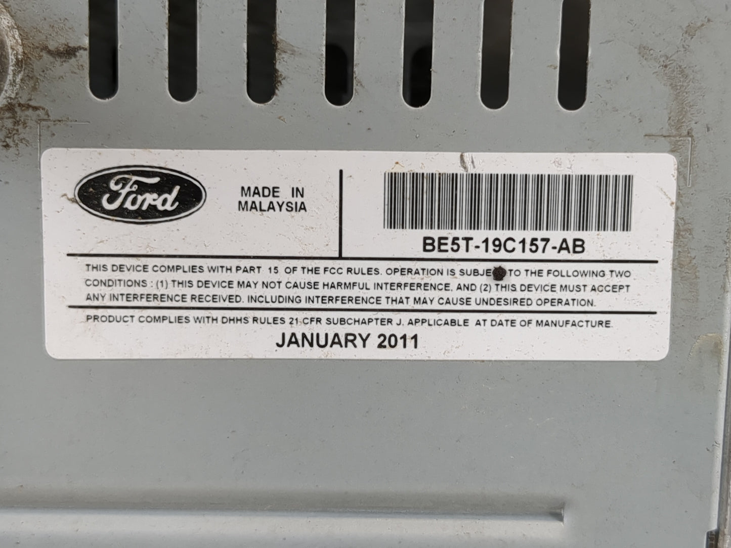 2010-2012 Ford Fusion Radio AM FM Cd Player Receiver Replacement P/N:BE5T-19C157-AB Fits Fits 2010 2011 2012 OEM Used Auto P