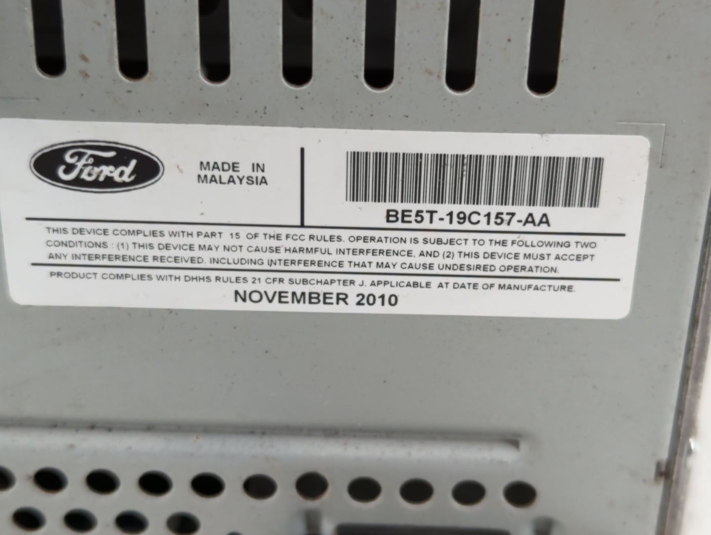 2010-2012 Ford Fusion Radio AM FM Cd Player Receiver Replacement P/N:BE5T-19C157-AA Fits Fits 2010 2011 2012 OEM Used Auto P