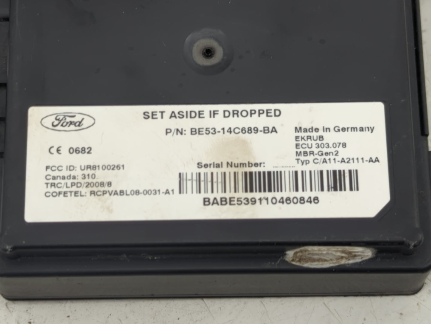 2011-2012 Ford Fusion PCM Engine Control Computer ECU ECM PCU OEM P/N:BE53-14C689-BA Fits Fits 2011 2012 OEM Used Auto Parts