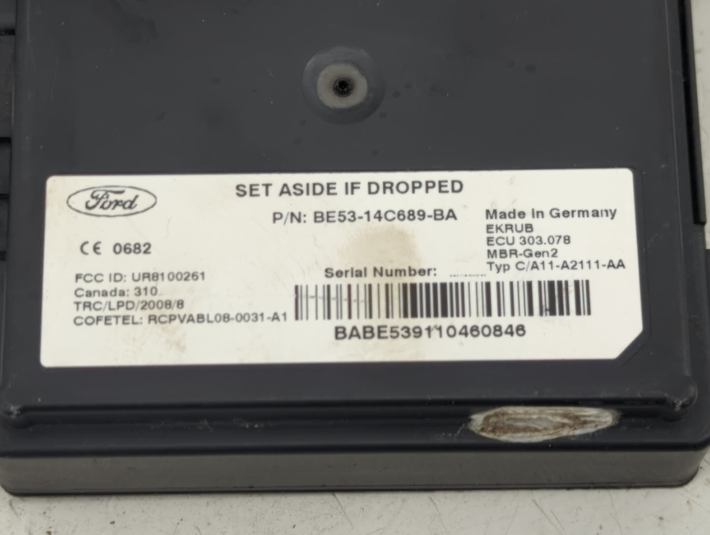 2011-2012 Ford Fusion PCM Engine Control Computer ECU ECM PCU OEM P/N:BE53-14C689-BA Fits Fits 2011 2012 OEM Used Auto Parts