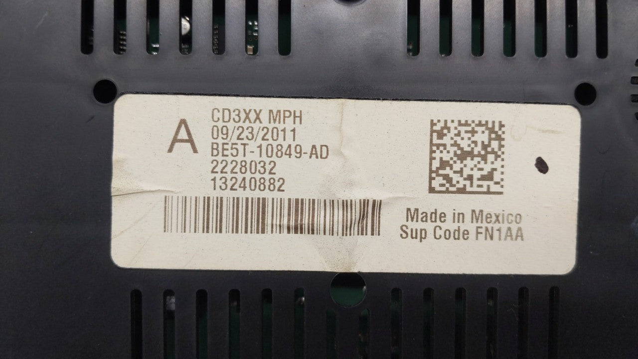 2011-2012 Ford Fusion Instrument Cluster Speedometer Gauges P/N:BE5T-10849-AD Fits Fits 2011 2012 OEM Used Auto Parts - Oemu