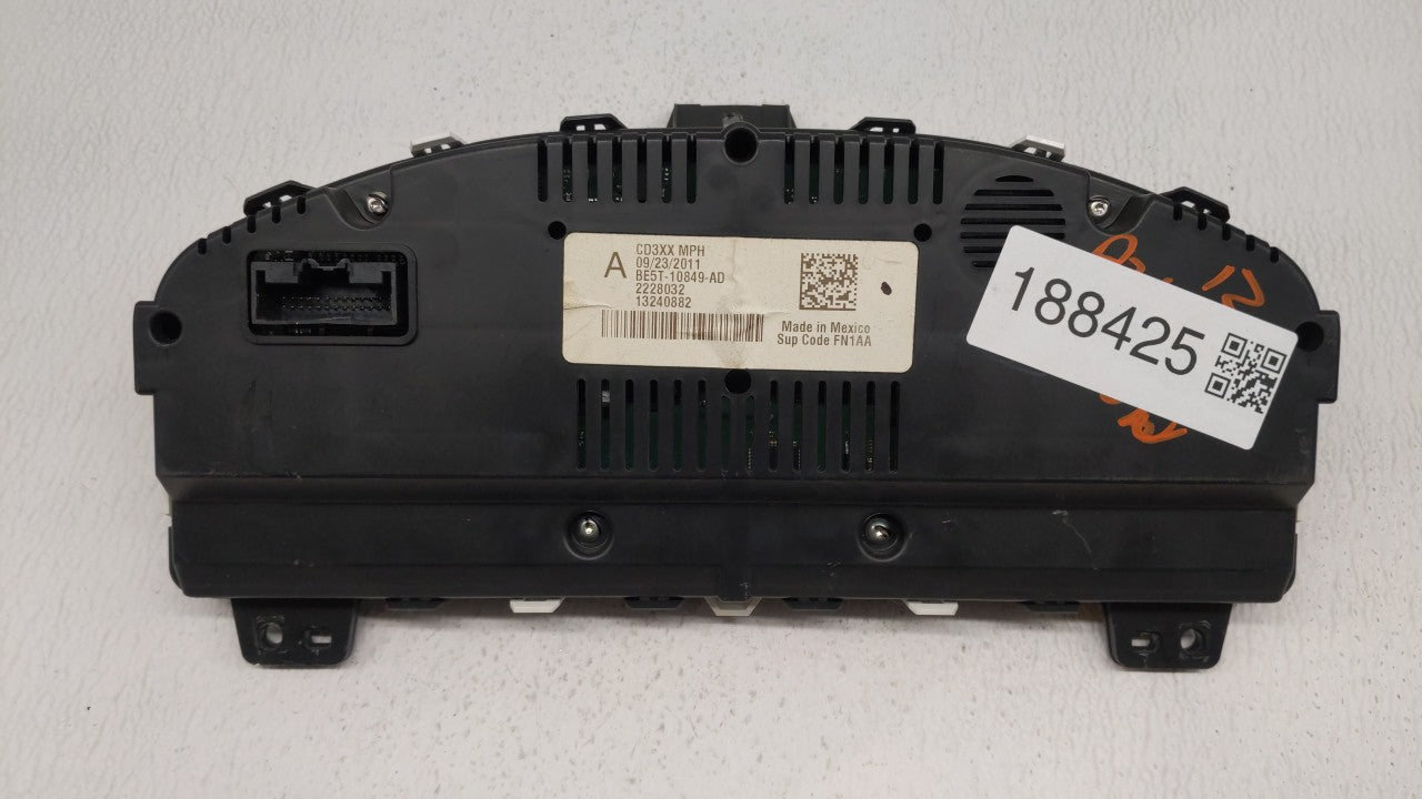 2011-2012 Ford Fusion Instrument Cluster Speedometer Gauges P/N:BE5T-10849-AD Fits Fits 2011 2012 OEM Used Auto Parts - Oemu