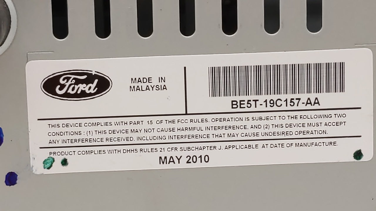 2010-2012 Ford Fusion Radio AM FM Cd Player Receiver Replacement P/N:BE5T-19C157-AB BE5T-19C157-AA Fits Fits 2010 2011 2012 