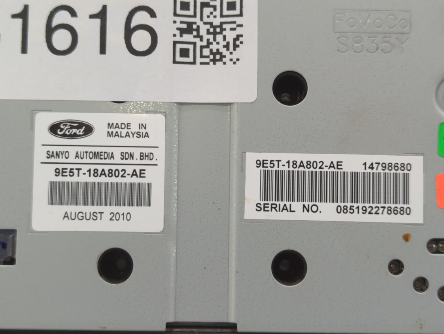 2010-2012 Ford Fusion Radio Control Panel - Oemusedautoparts1.com