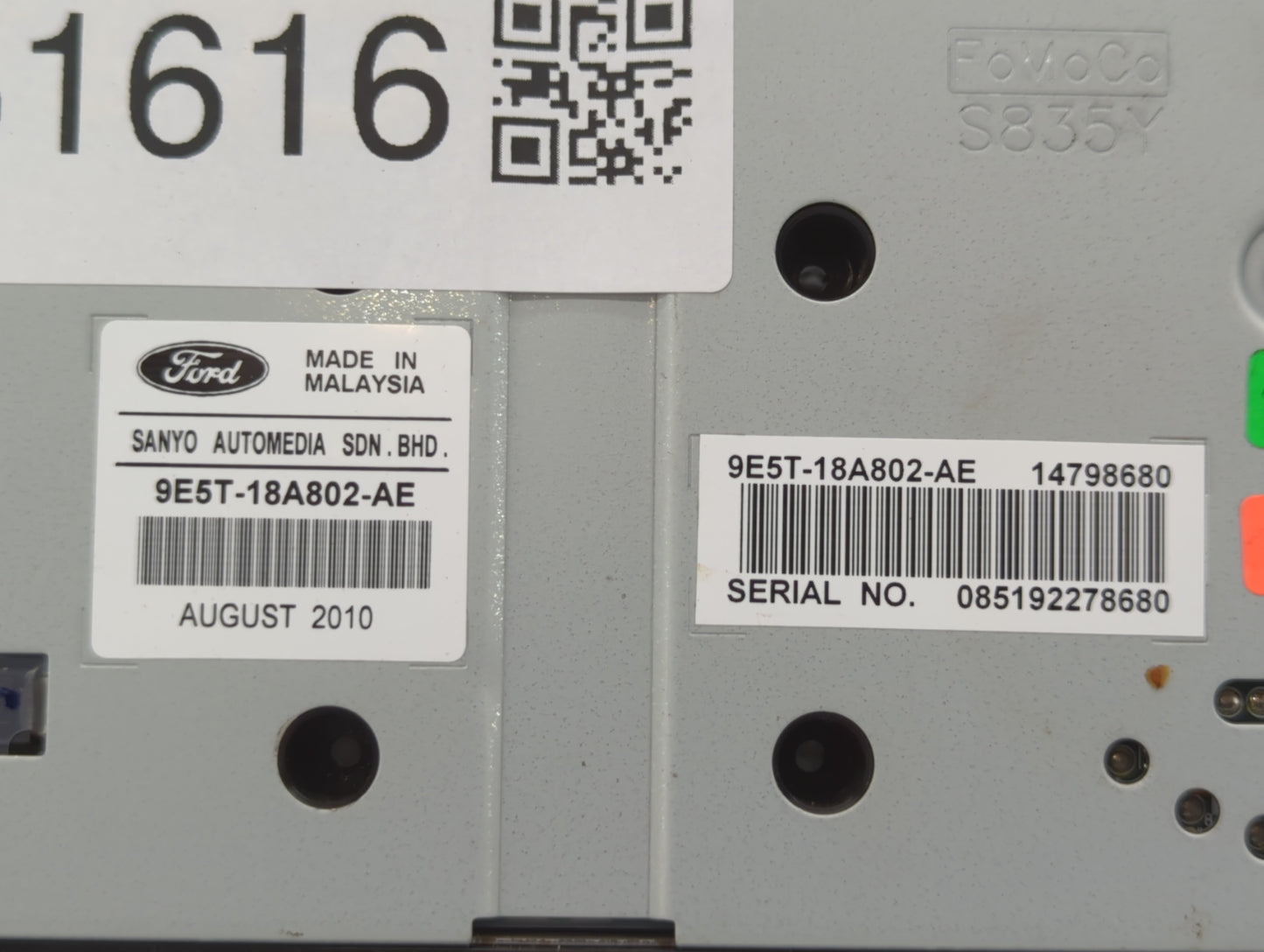 2010-2012 Ford Fusion Radio Control Panel - Oemusedautoparts1.com