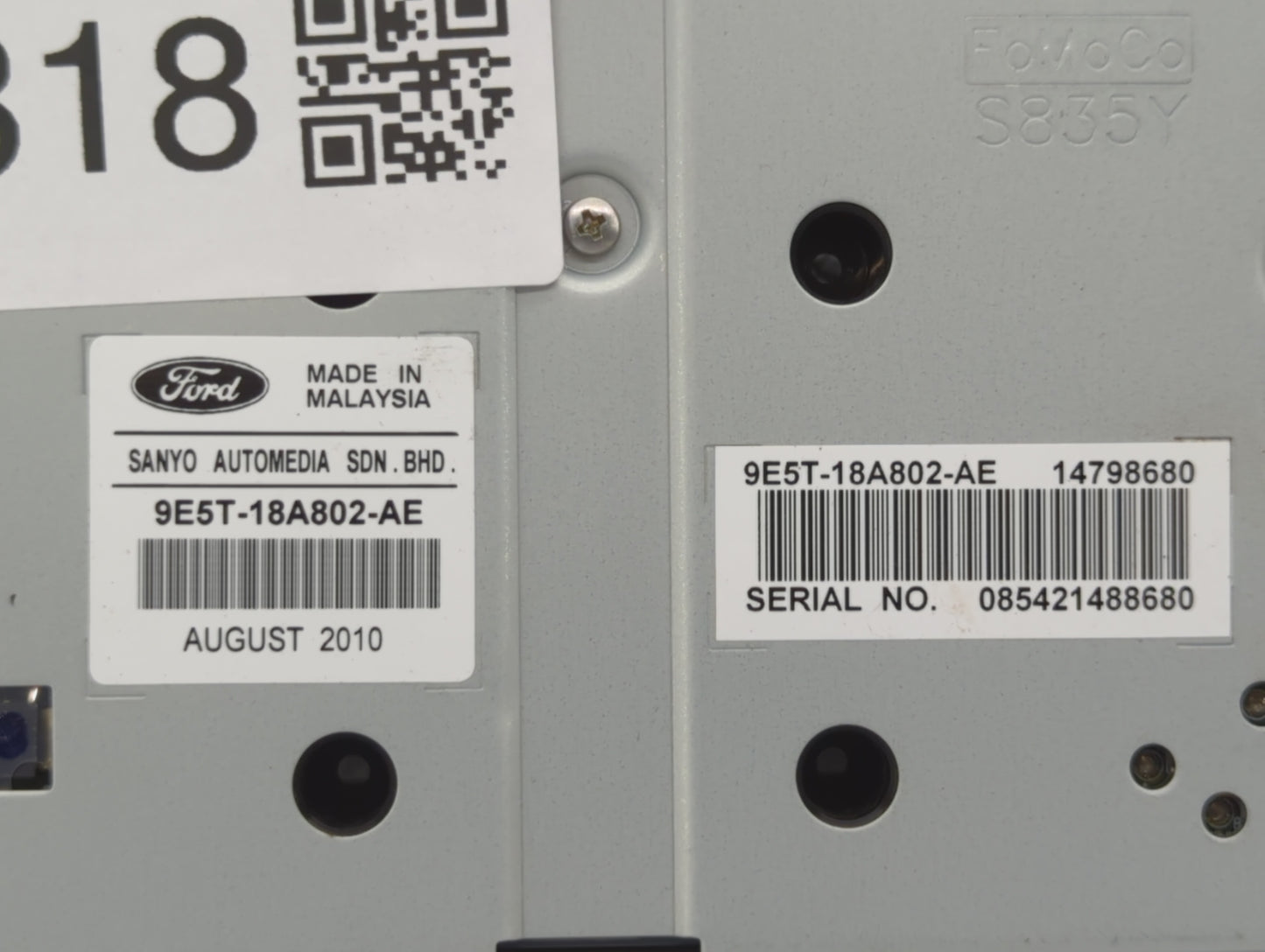 2010-2012 Ford Fusion Radio Control Panel - Oemusedautoparts1.com