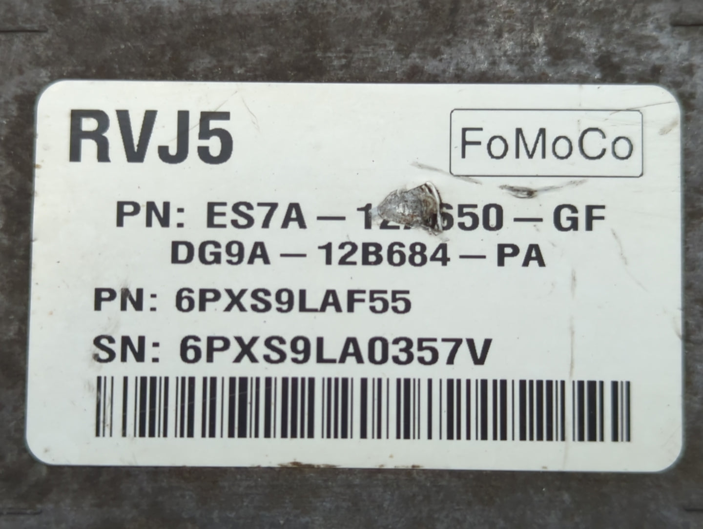 2014-2016 Ford Fusion PCM Engine Control Computer ECU ECM PCU OEM P/N:ES7A-12A650-GF Fits Fits 2014 2015 2016 OEM Used Auto 