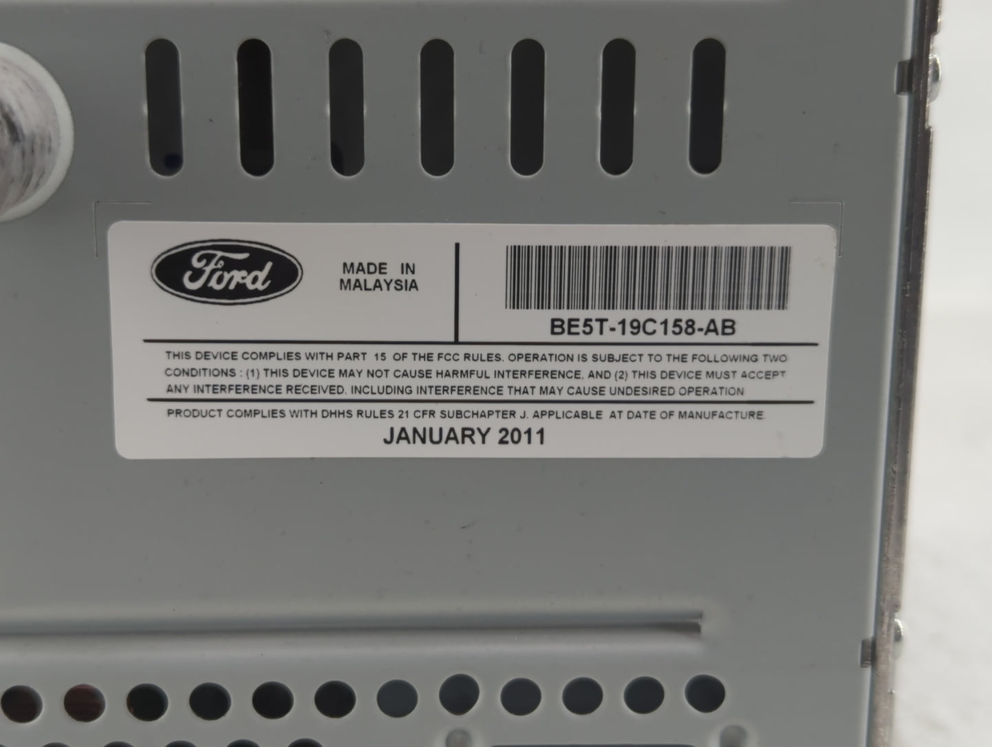2011-2012 Ford Fusion Radio AM FM Cd Player Receiver Replacement P/N:BE5T-19C158-AB Fits Fits 2011 2012 OEM Used Auto Parts 