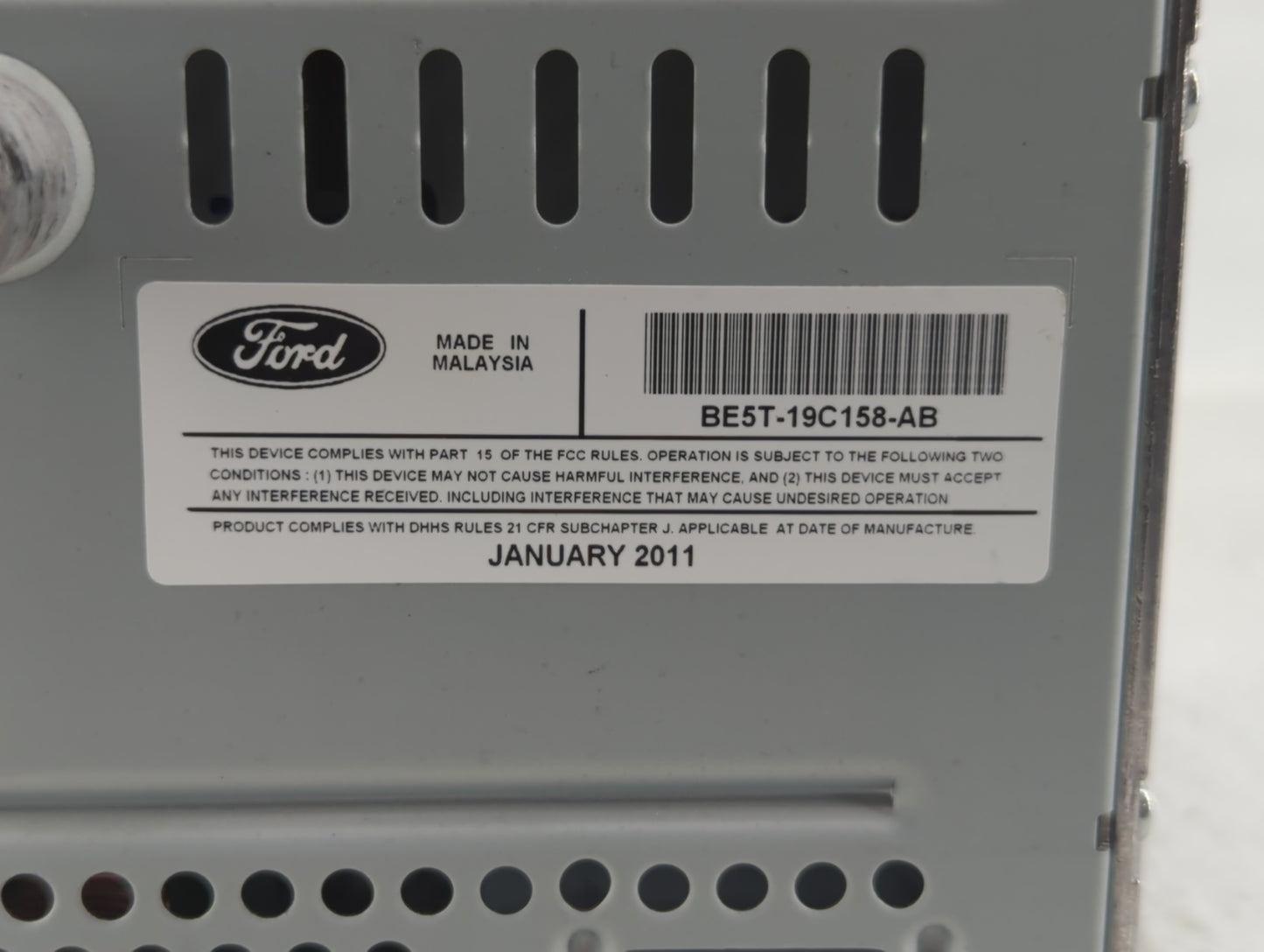 2011-2012 Ford Fusion Radio AM FM Cd Player Receiver Replacement P/N:BE5T-19C158-AB Fits Fits 2011 2012 OEM Used Auto Parts 