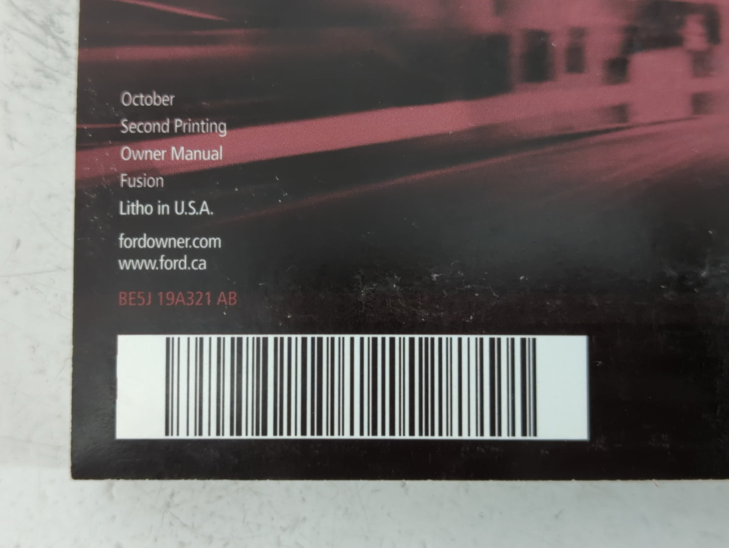 2011 Ford Fusion Owners Manual Book Guide P/N:BE5J 19A321 AB OEM Used Auto Parts - Oemusedautoparts1.com