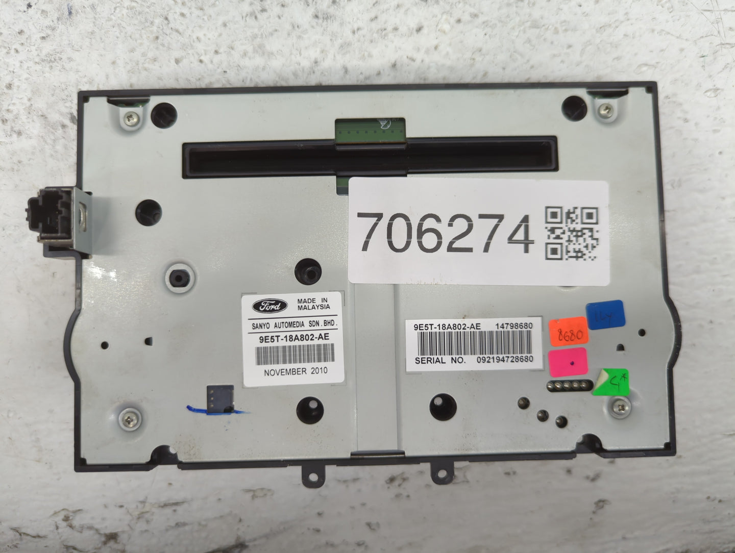 2010-2012 Ford Fusion Radio AM FM Cd Player Receiver Replacement P/N:9E5T-18A802-AE Fits Fits 2010 2011 2012 OEM Used Auto P