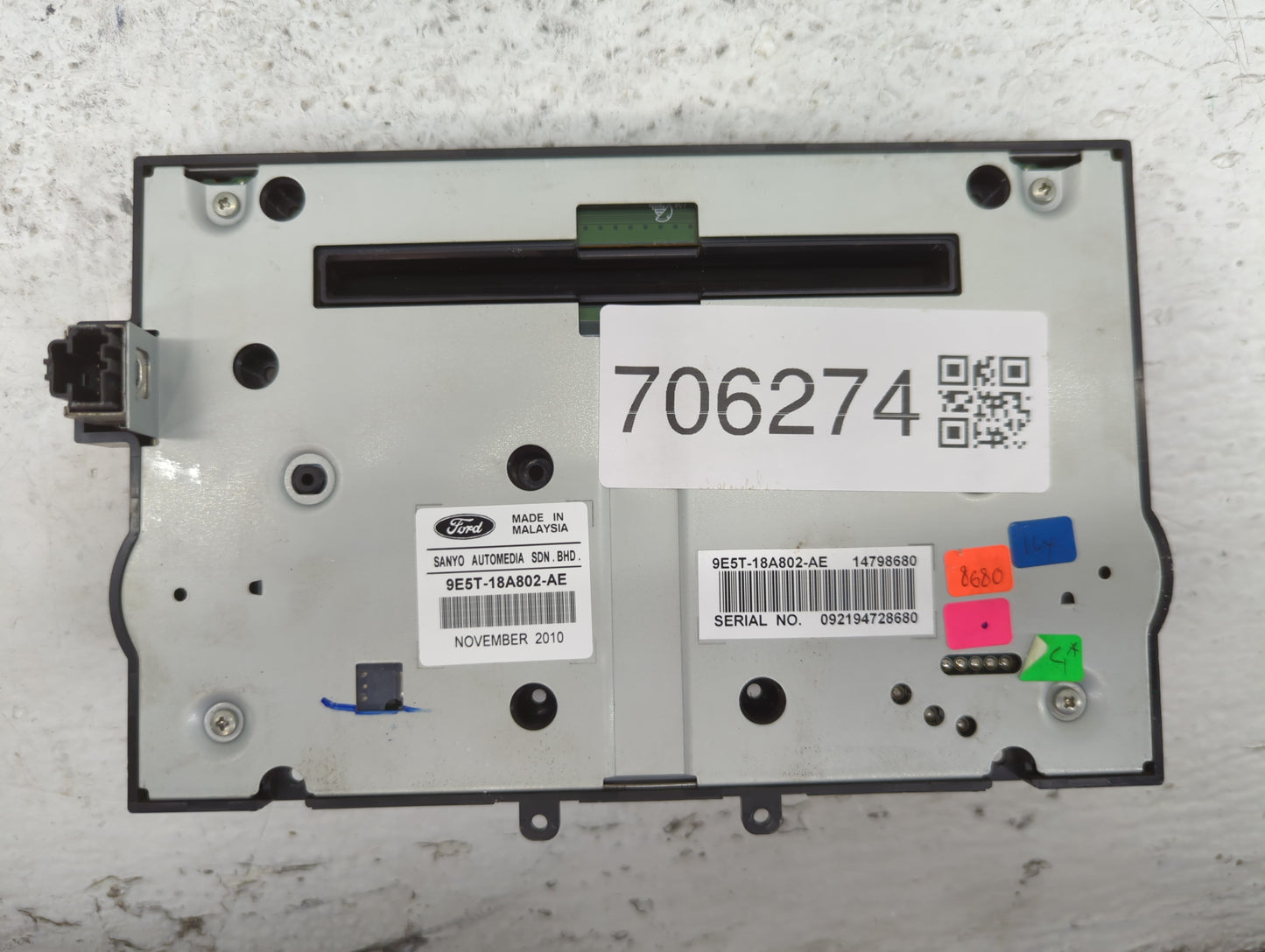 2010-2012 Ford Fusion Radio AM FM Cd Player Receiver Replacement P/N:9E5T-18A802-AE Fits Fits 2010 2011 2012 OEM Used Auto P