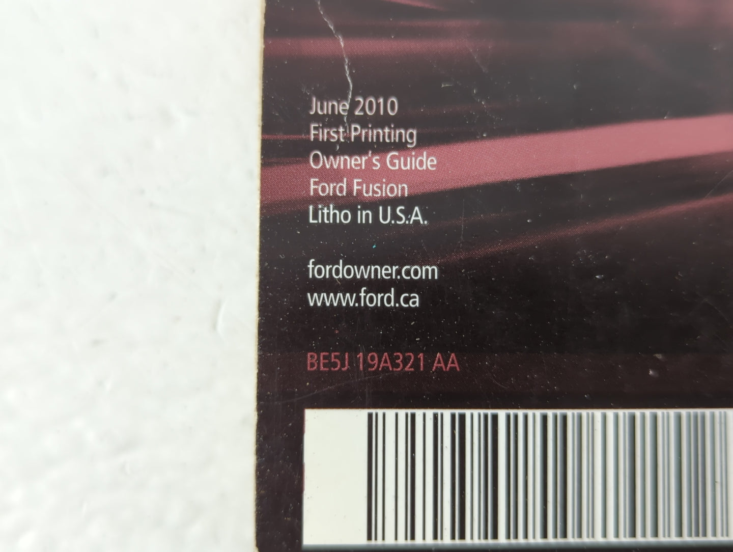 2011 Ford Fusion Owners Manual Book Guide P/N:BE5J 19A321 AA OEM Used Auto Parts - Oemusedautoparts1.com