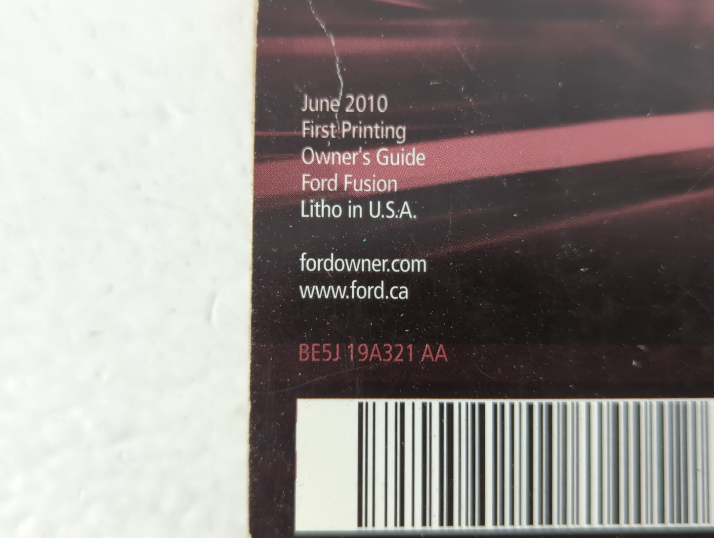 2011 Ford Fusion Owners Manual Book Guide P/N:BE5J 19A321 AA OEM Used Auto Parts - Oemusedautoparts1.com