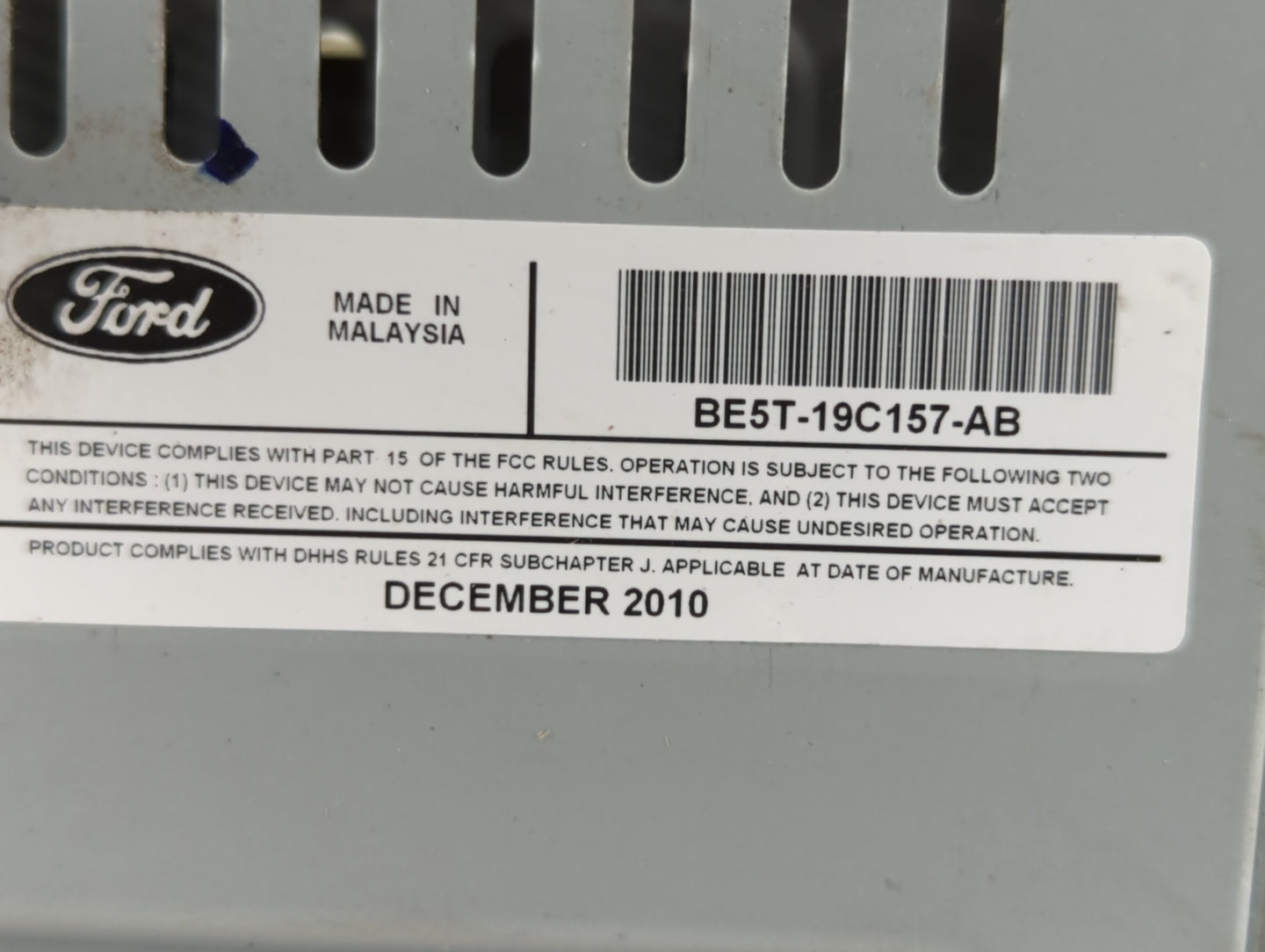 2010-2012 Ford Fusion Radio AM FM Cd Player Receiver Replacement P/N:BE5T-19C157-AB Fits Fits 2010 2011 2012 OEM Used Auto P