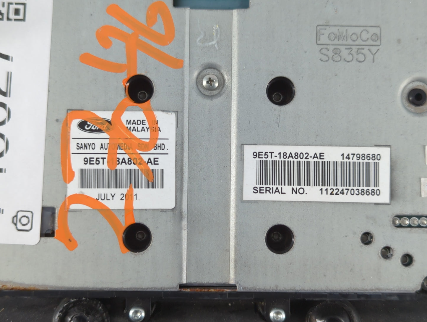 2010-2012 Ford Fusion Radio Control Panel - Oemusedautoparts1.com