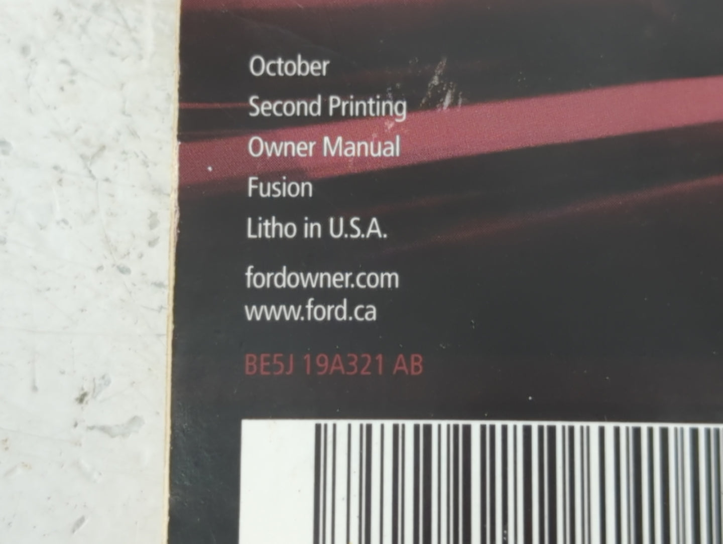 2011 Ford Fusion Owners Manual Book Guide P/N:BE5J 19A321 AB OEM Used Auto Parts - Oemusedautoparts1.com