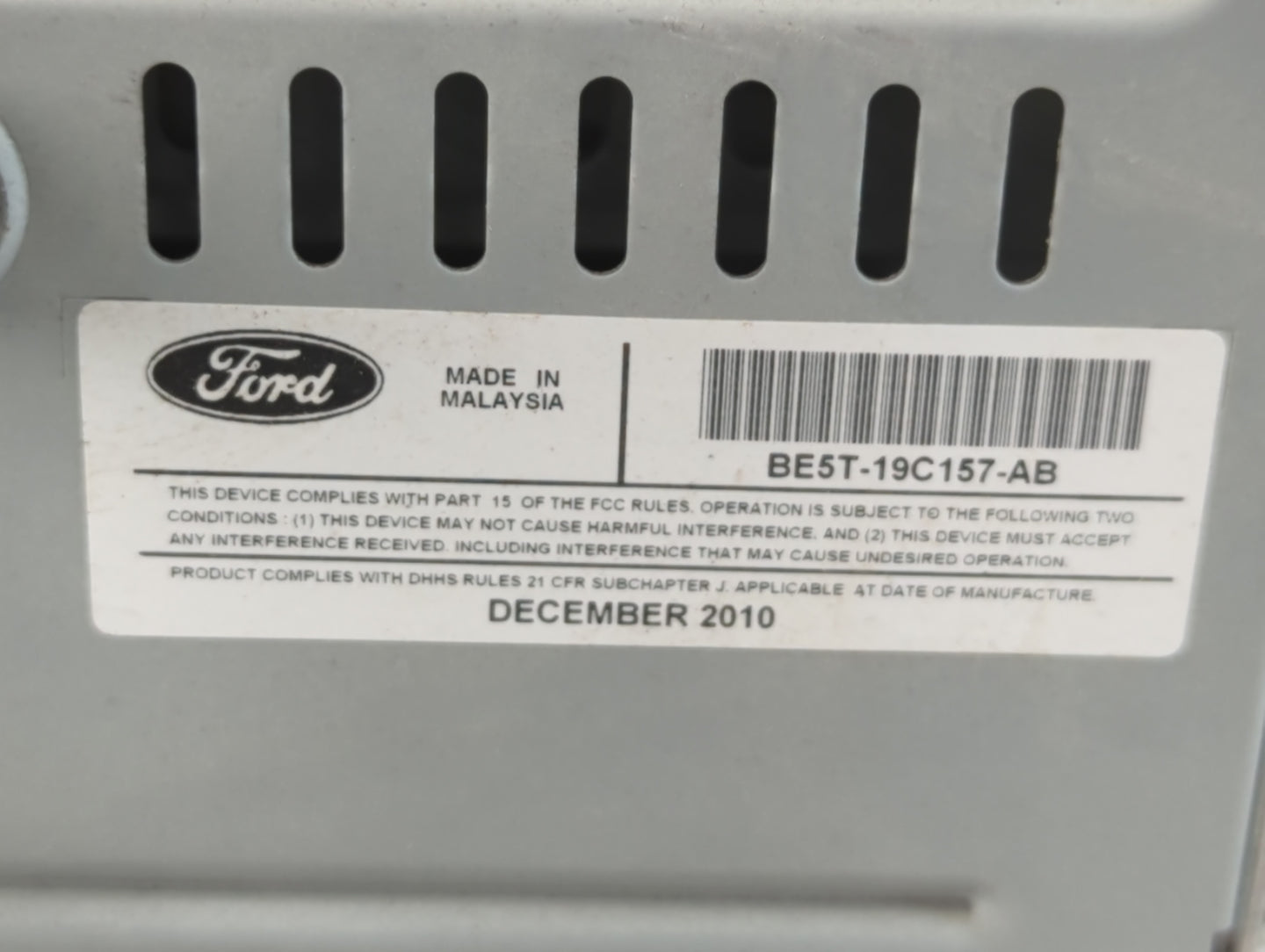 2010-2012 Ford Fusion Radio AM FM Cd Player Receiver Replacement P/N:BE5T-19C157-AB Fits Fits 2010 2011 2012 OEM Used Auto P