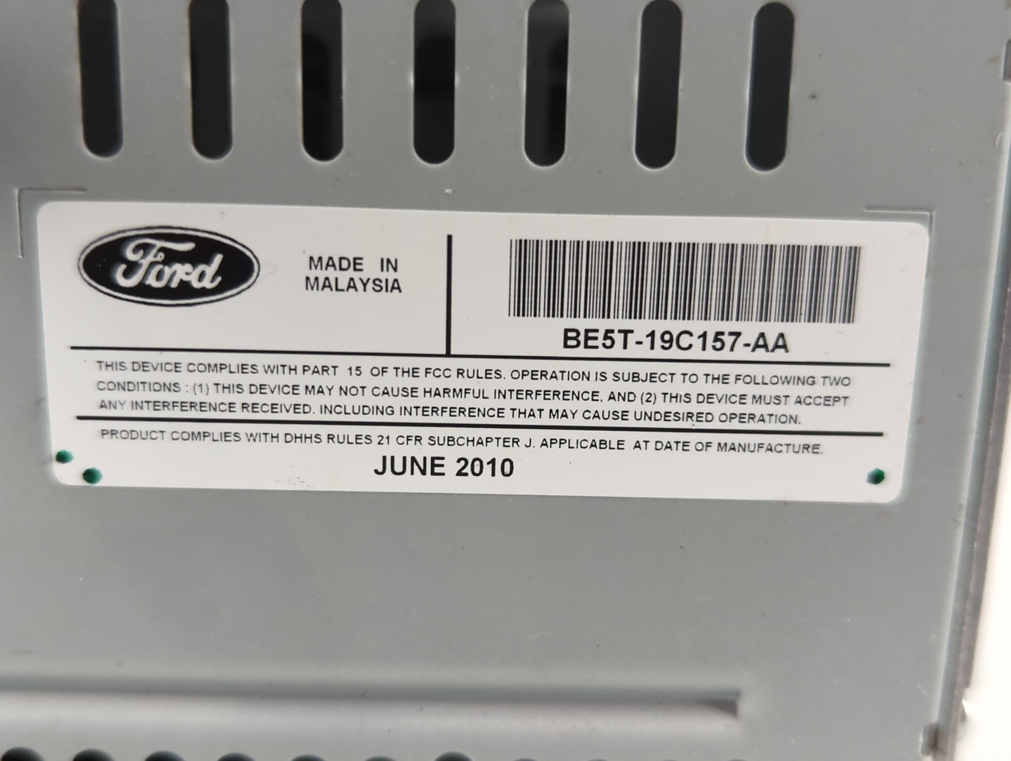 2010-2012 Ford Fusion Radio AM FM Cd Player Receiver Replacement P/N:BE5T-19C157-AA Fits OEM Used Auto Parts - Oemusedautopa