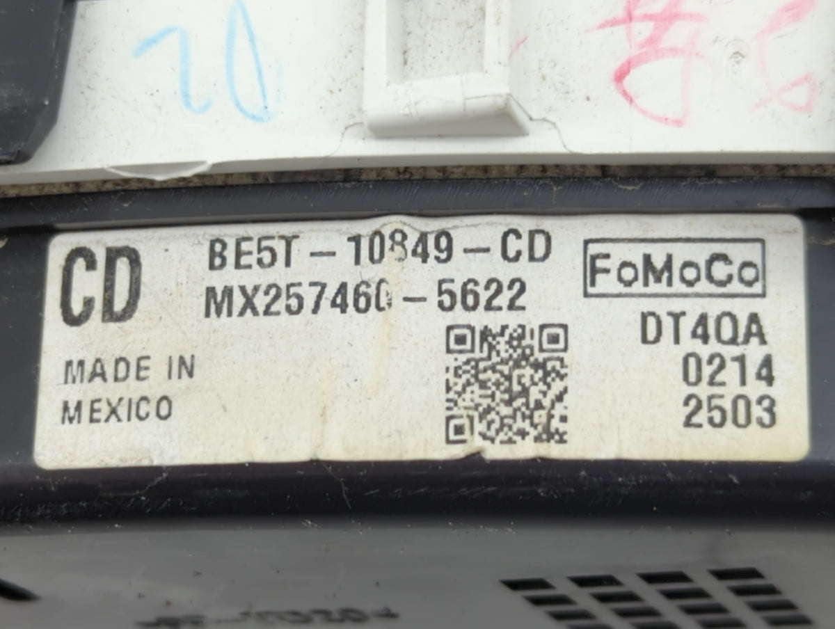 2011 Ford Fusion Instrument Cluster Speedometer Gauges P/N:BE5T-10849-CD Miles:131K Fits OEM Used Auto Parts - Oemusedautopa