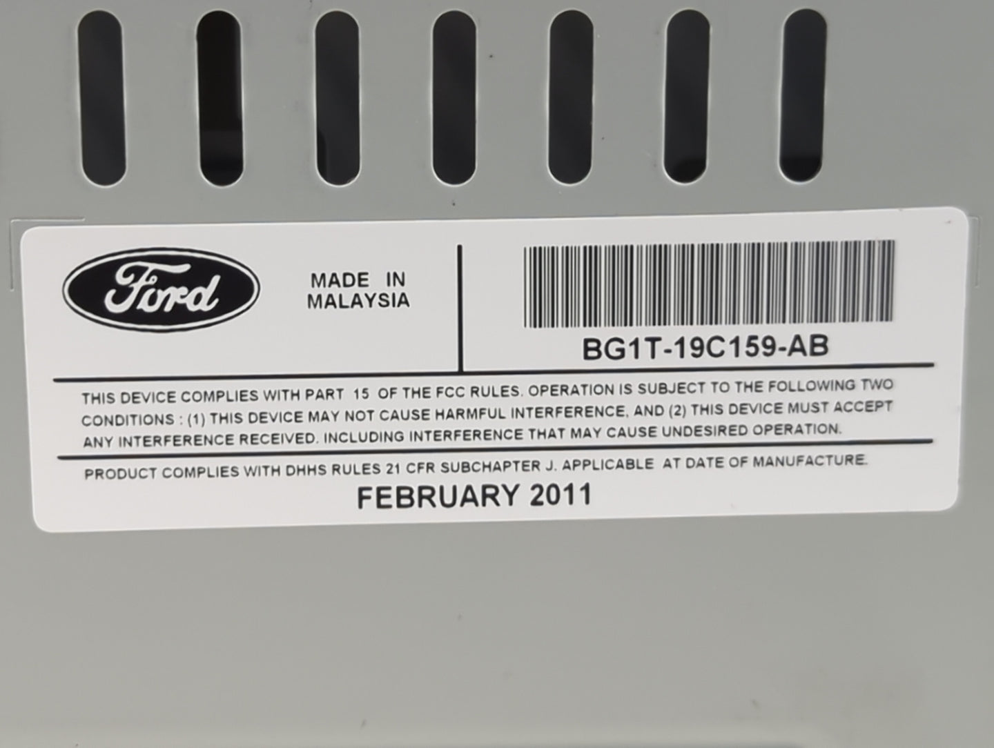 2011-2012 Ford Taurus Radio AM FM Cd Player Receiver Replacement P/N:BG1T-19C159-AB Fits Fits 2011 2012 OEM Used Auto Parts 