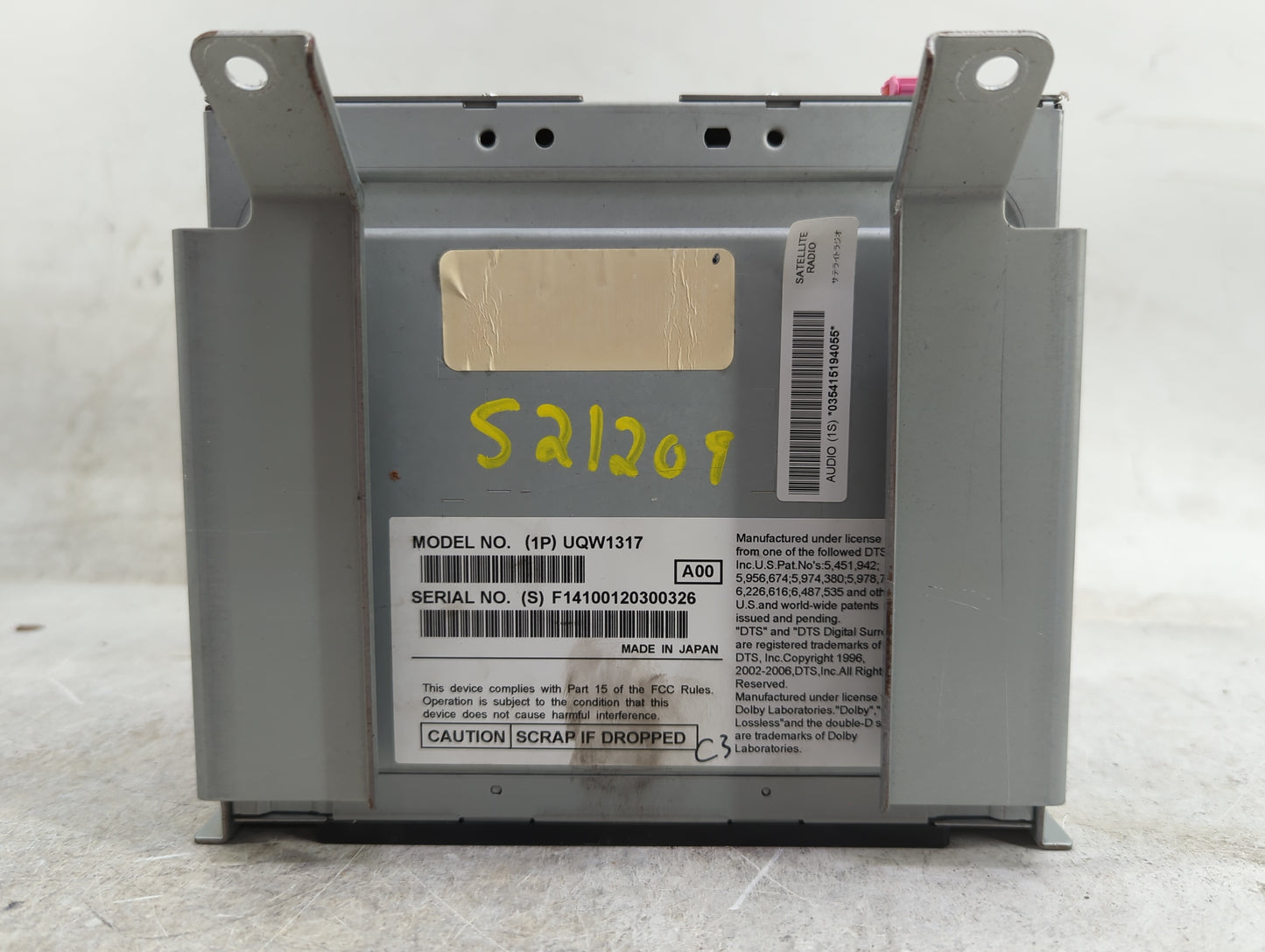2011 Ford Taurus Radio AM FM Cd Player Receiver Replacement P/N:UQW1317 Fits OEM Used Auto Parts - Oemusedautoparts1.com