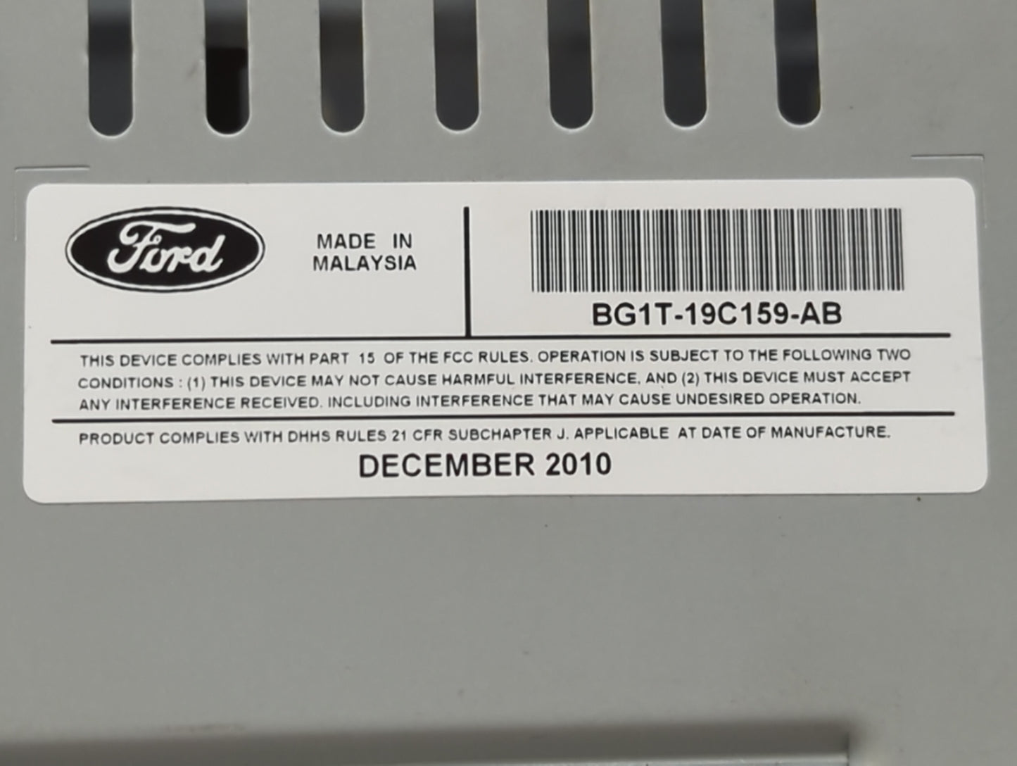 2011-2012 Ford Taurus Radio AM FM Cd Player Receiver Replacement P/N:BG1T-19C159-AB Fits Fits 2011 2012 OEM Used Auto Parts 