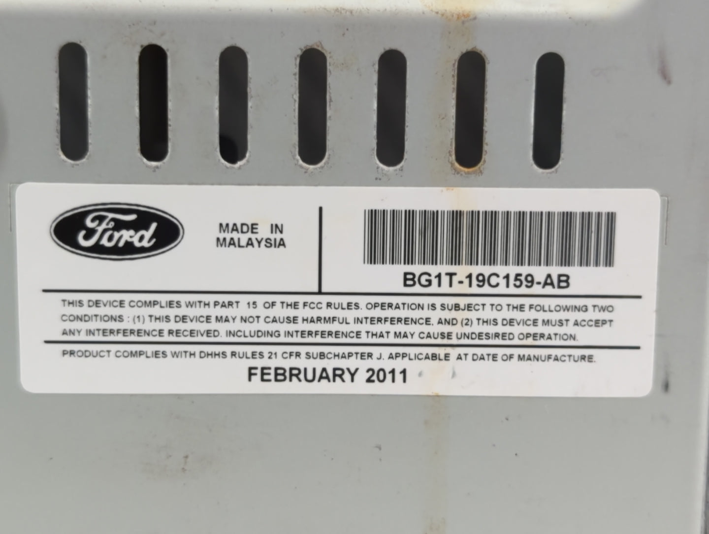 2011-2012 Ford Taurus Radio AM FM Cd Player Receiver Replacement P/N:BG1T-19C159-AB Fits Fits 2011 2012 OEM Used Auto Parts 