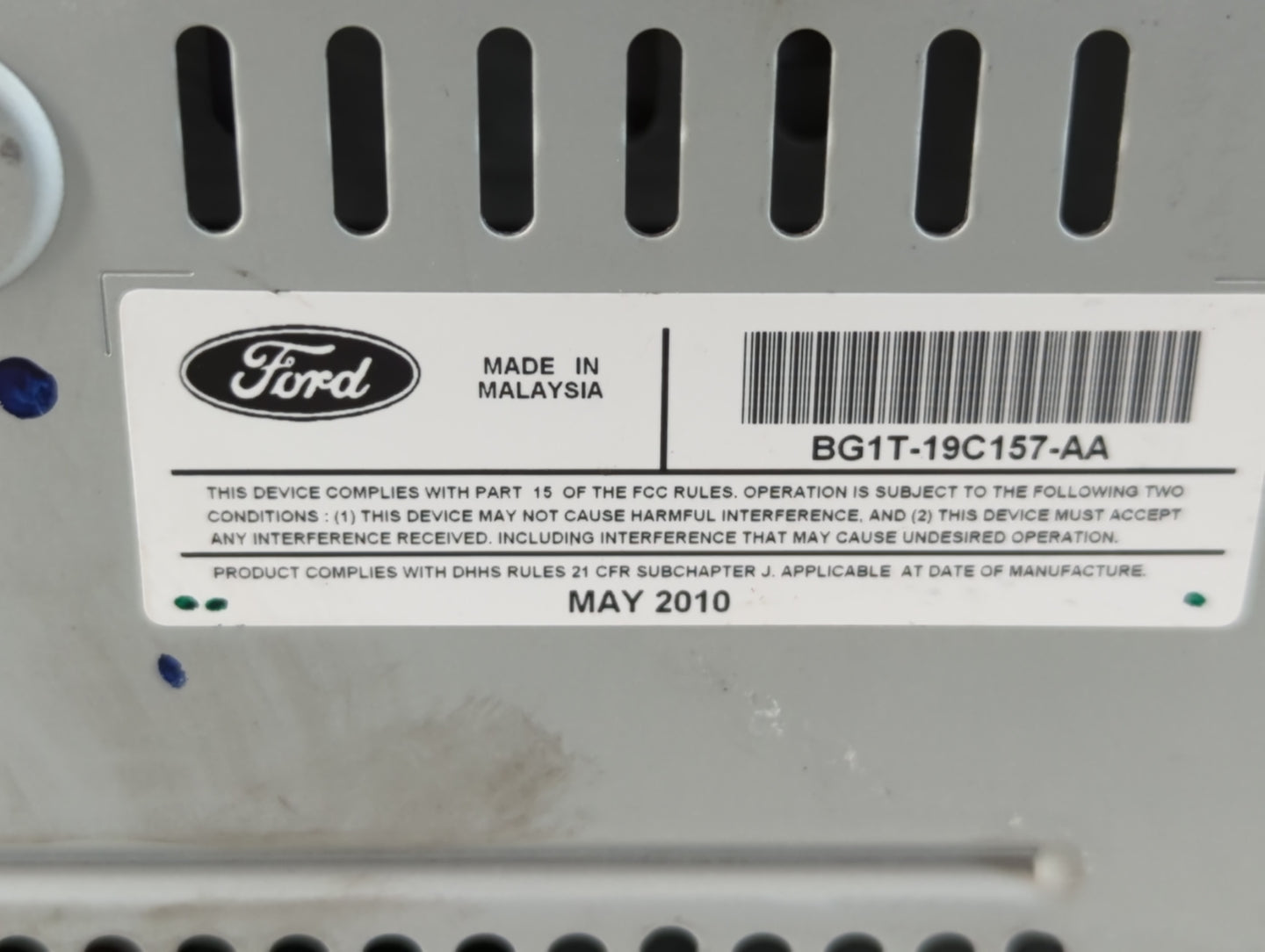 2010-2012 Ford Taurus Radio AM FM Cd Player Receiver Replacement P/N:BG1T-19C157-AA Fits Fits 2010 2011 2012 OEM Used Auto P