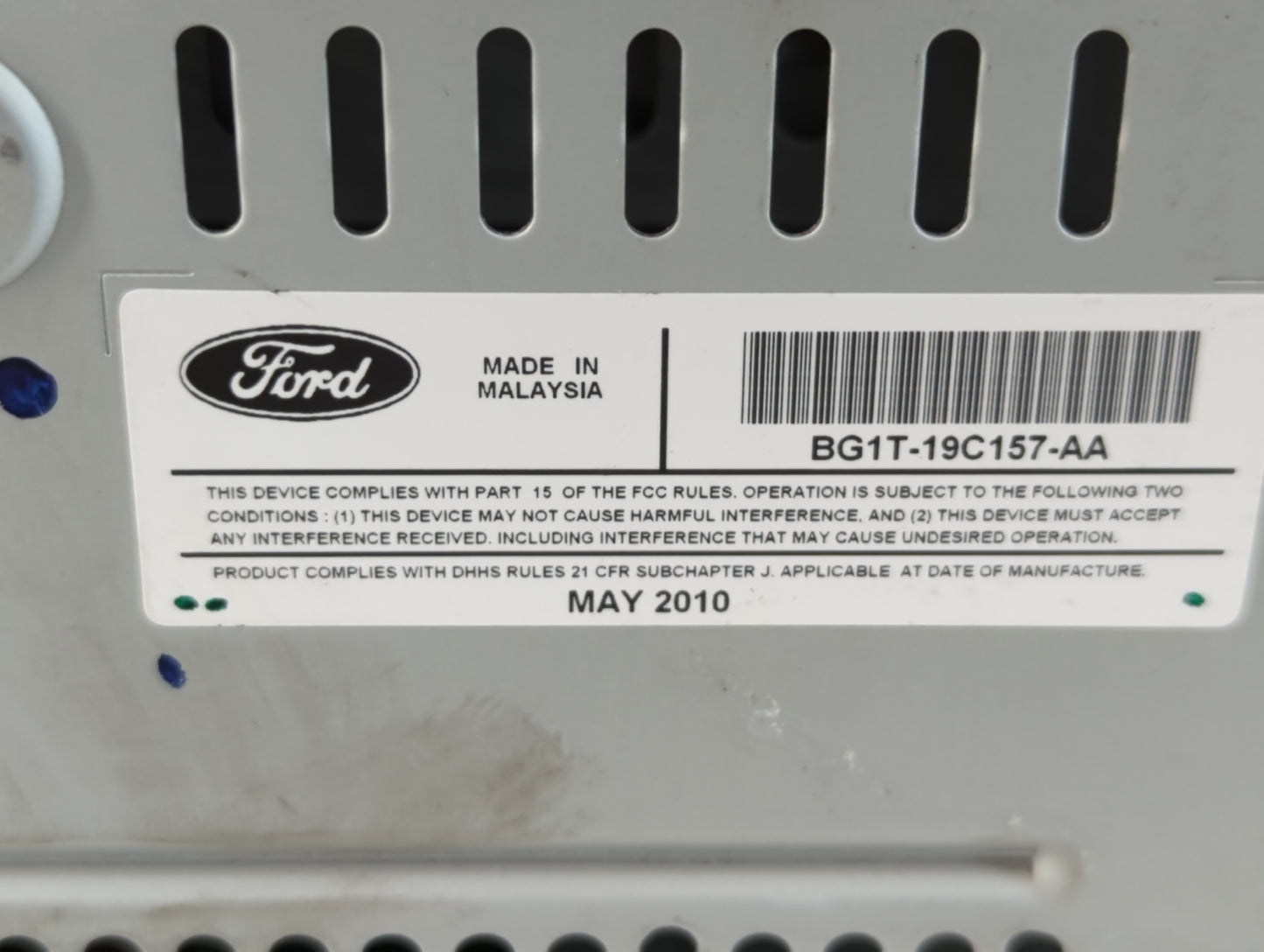 2010-2012 Ford Taurus Radio AM FM Cd Player Receiver Replacement P/N:BG1T-19C157-AA Fits Fits 2010 2011 2012 OEM Used Auto P