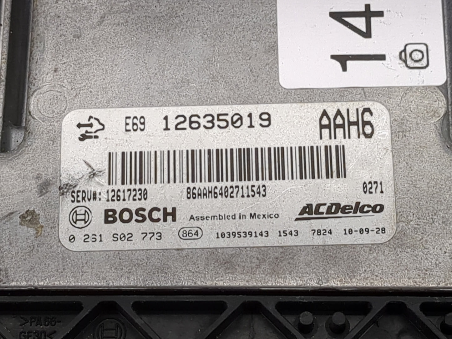 2010-2011 Gmc Acadia PCM Engine Control Computer ECU ECM PCU OEM P/N:0 261 S02 773 12635019 Fits Fits 2010 2011 OEM Used Aut
