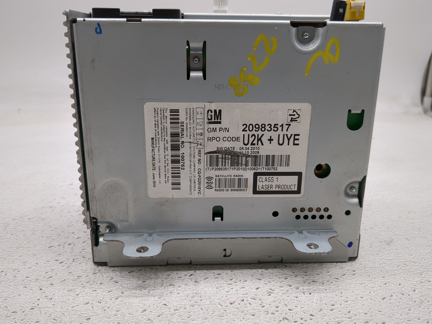2011 Gmc Terrain Radio AM FM Cd Player Receiver Replacement P/N:20983517 Fits Fits 2010 2012 OEM Used Auto Parts - Oemusedau