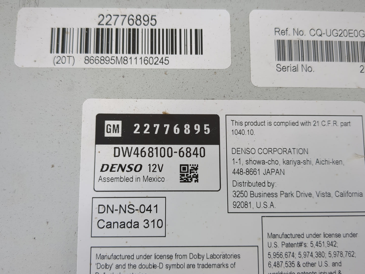 2011 Gmc Yukon Radio AM FM Cd Player Receiver Replacement P/N:22776895 Fits OEM Used Auto Parts - Oemusedautoparts1.com