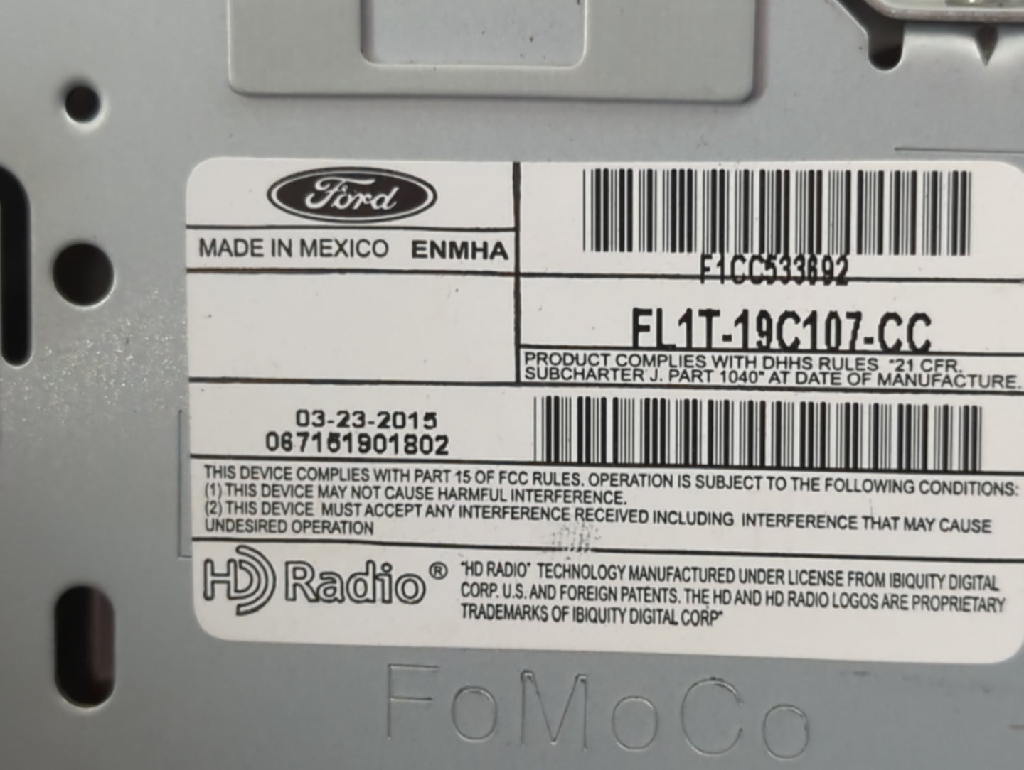 2011 Gmc Yukon Xl 1500 Radio AM FM Cd Player Receiver Replacement P/N:FL1T-19C107-CC Fits OEM Used Auto Parts - Oemusedautop