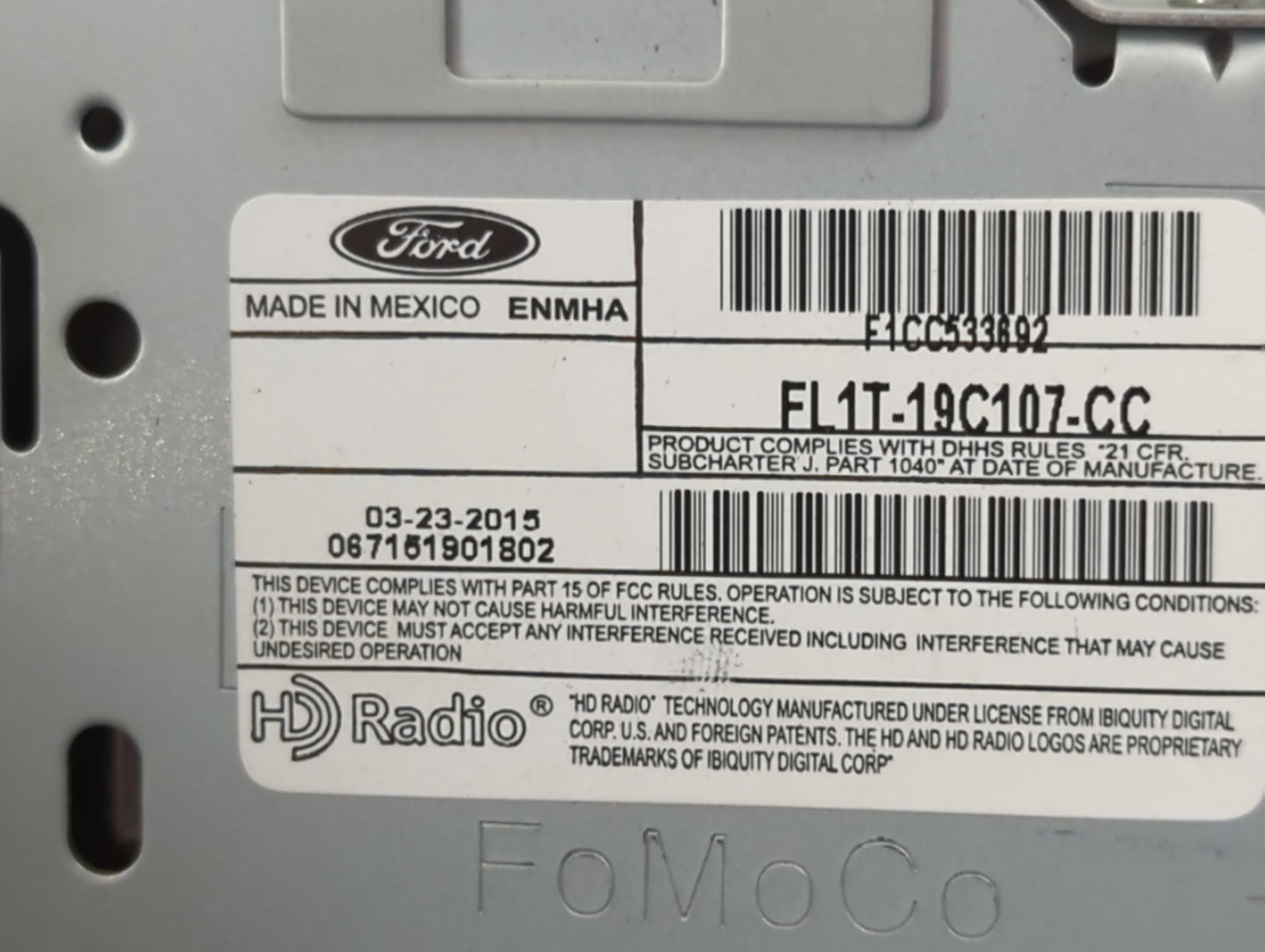 2011 Gmc Yukon Xl 1500 Radio AM FM Cd Player Receiver Replacement P/N:FL1T-19C107-CC Fits OEM Used Auto Parts - Oemusedautop